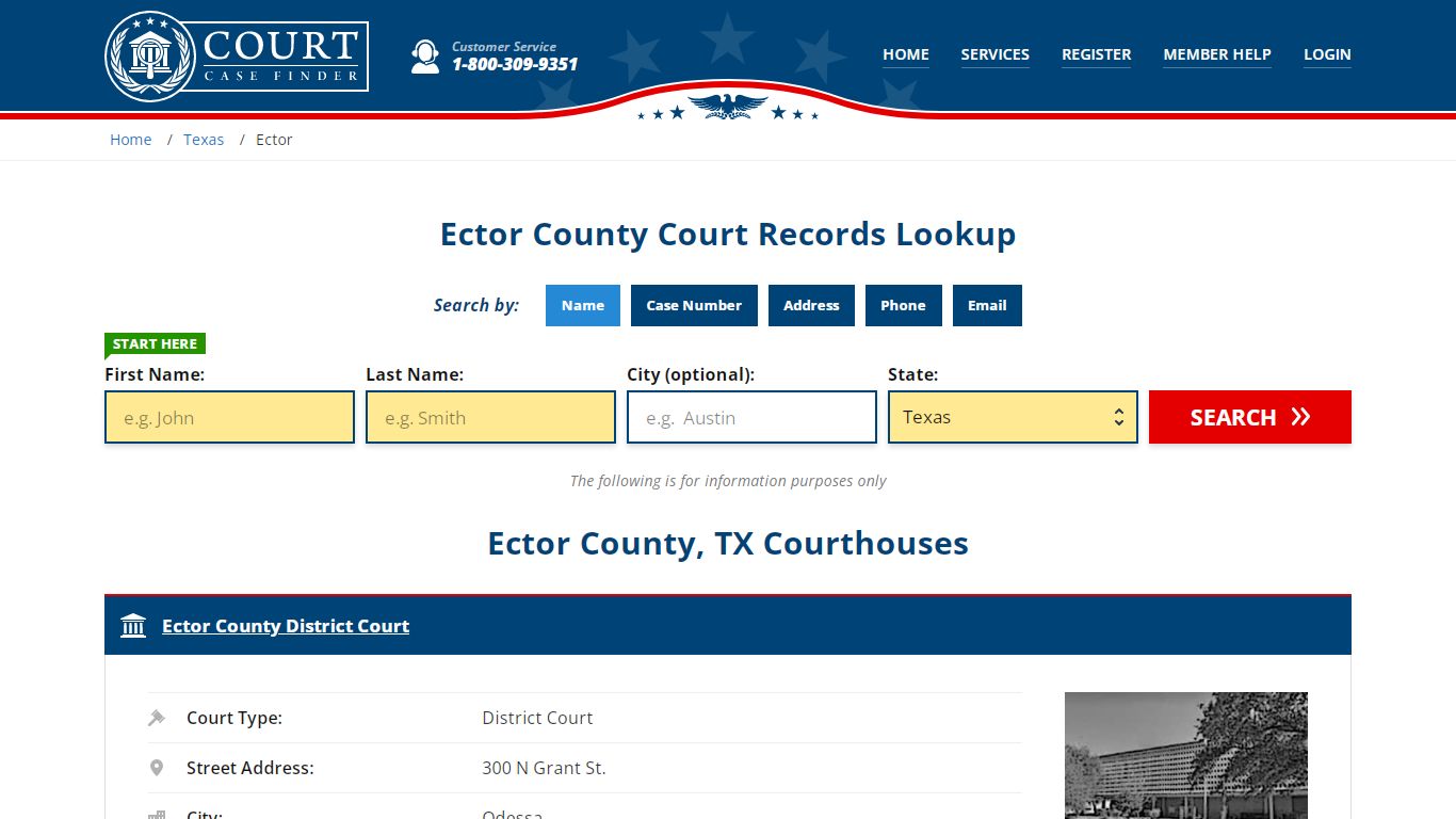 Ector County Court Records | TX Case Lookup - CourtCaseFinder.com