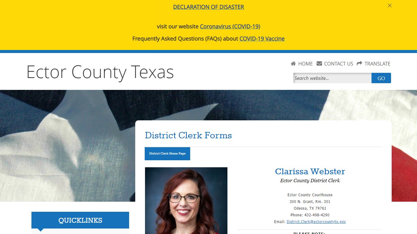 Welcome to Ector County District Clerk Forms Webpage!